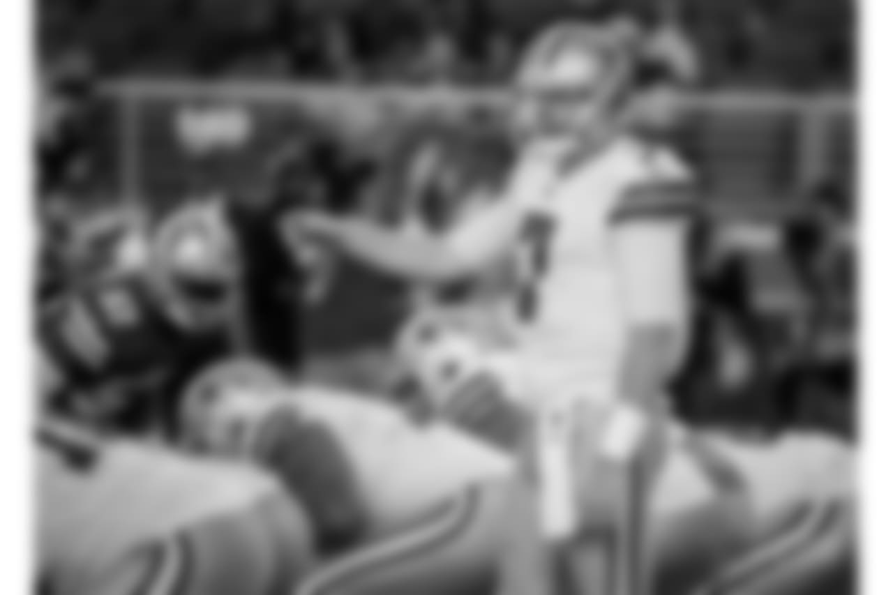 Dallas Cowboys quarterback Cooper Rush (7) during the second half of an NFL football game against the San Francisco 49ers in Santa Clara, Calif., Sunday, Oct. 22, 2017. (AP Photo/Eric Risberg)