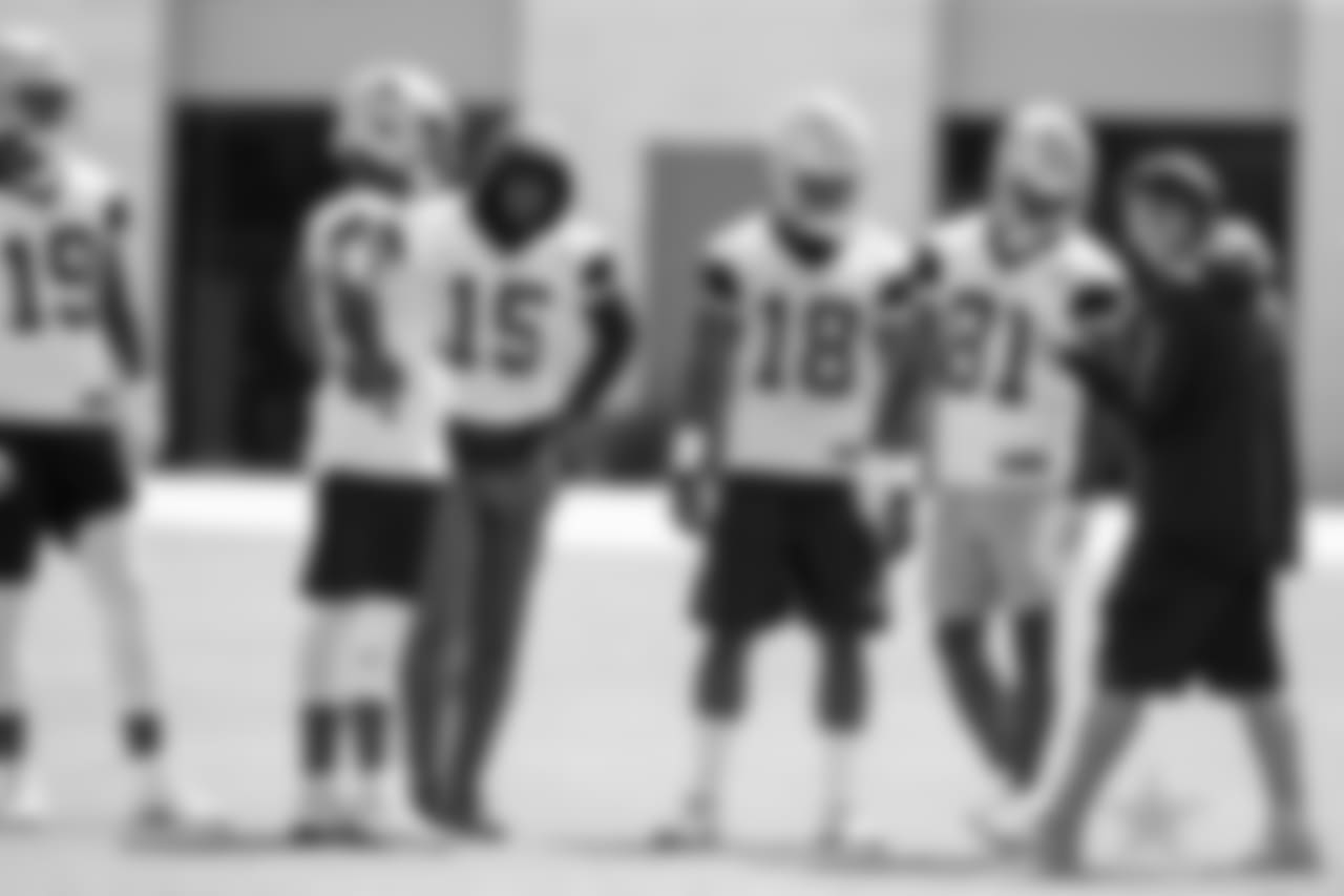 06 June 2018: Receivers
of the Dallas Cowboys during OTA day 9 practice at Ford Center at The Star in Frisco, Texas. Photo by James D. Smith/Dallas Cowboys