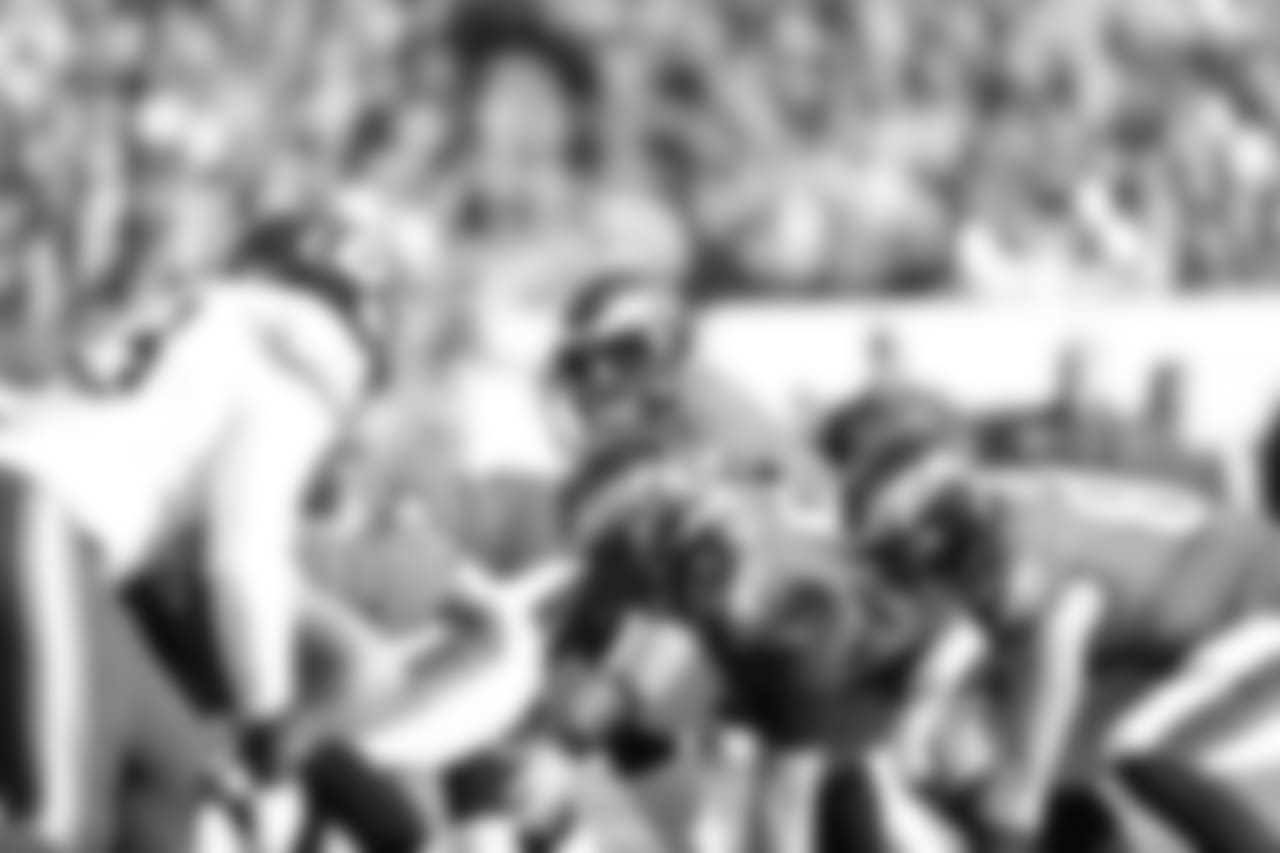 Carson Wentz completed 23 passes, three of which were touchdowns, against Chicago