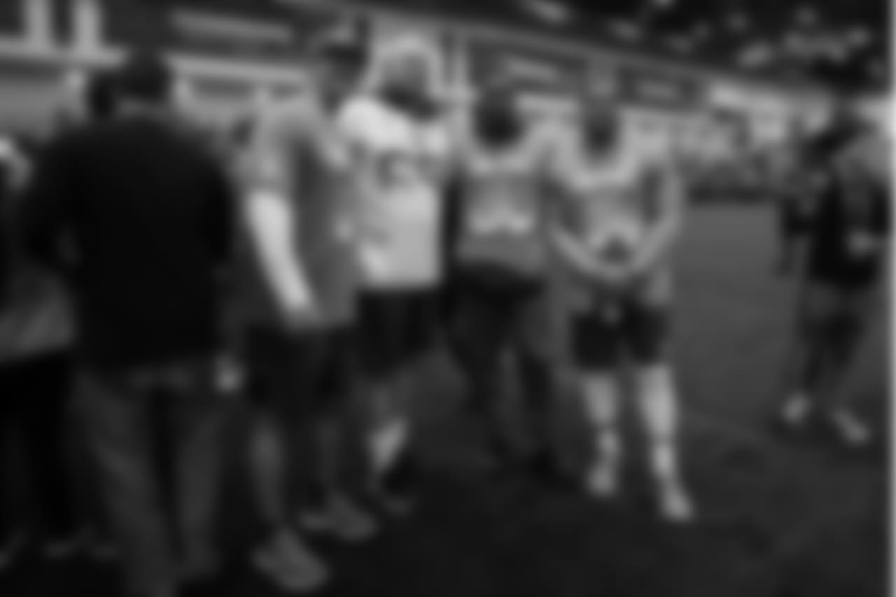 T Lane Johnson poses with NFC East players