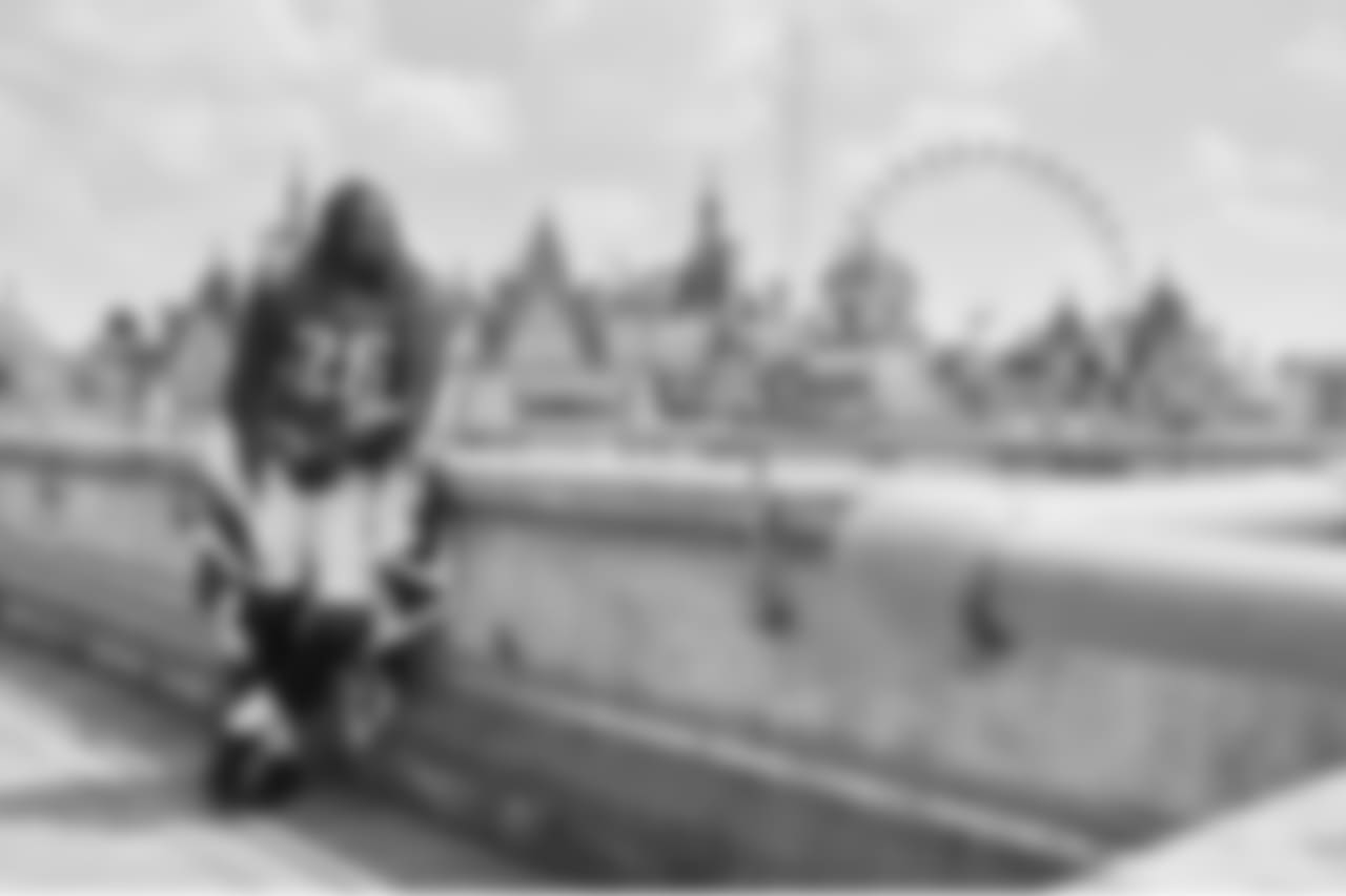 RB Jay Ajayi in London during the 2018 offseason