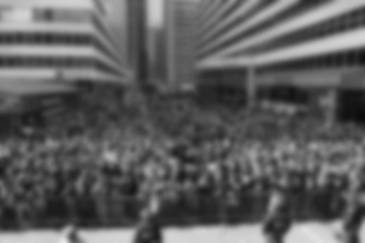City Hall was full of fans that came to witness the parade.