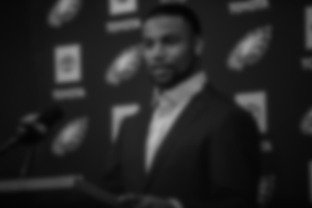 WR Golden Tate his introductory press conference in Philadelphia on October 31, 2018