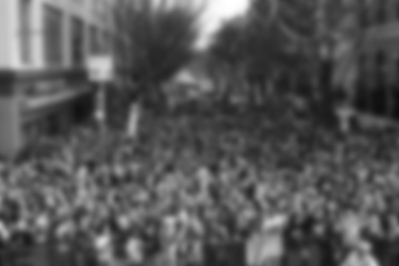 Eagles fans filled entire blocks to see the festivities.