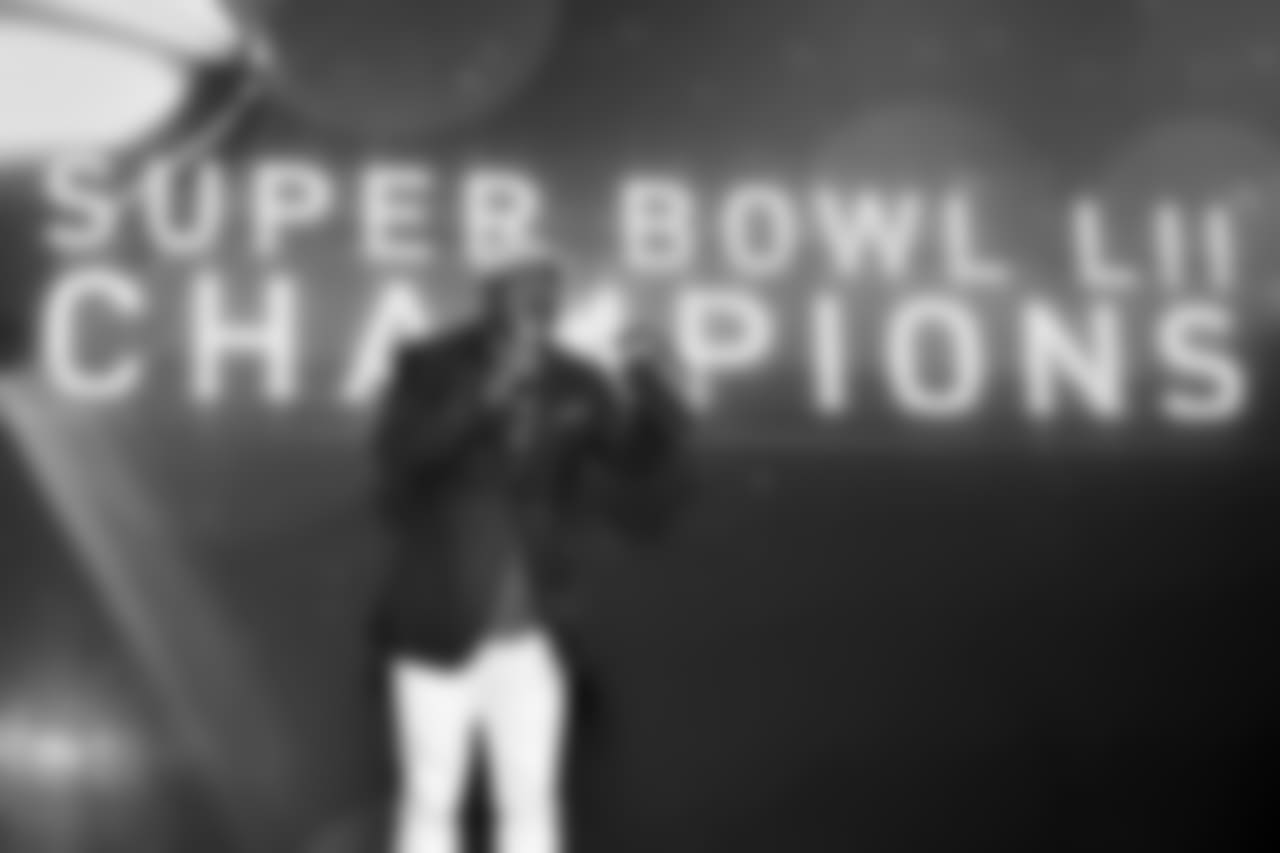 2018 Pro Football Hall of Fame Inductee Brian Dawkins addresses the crowd