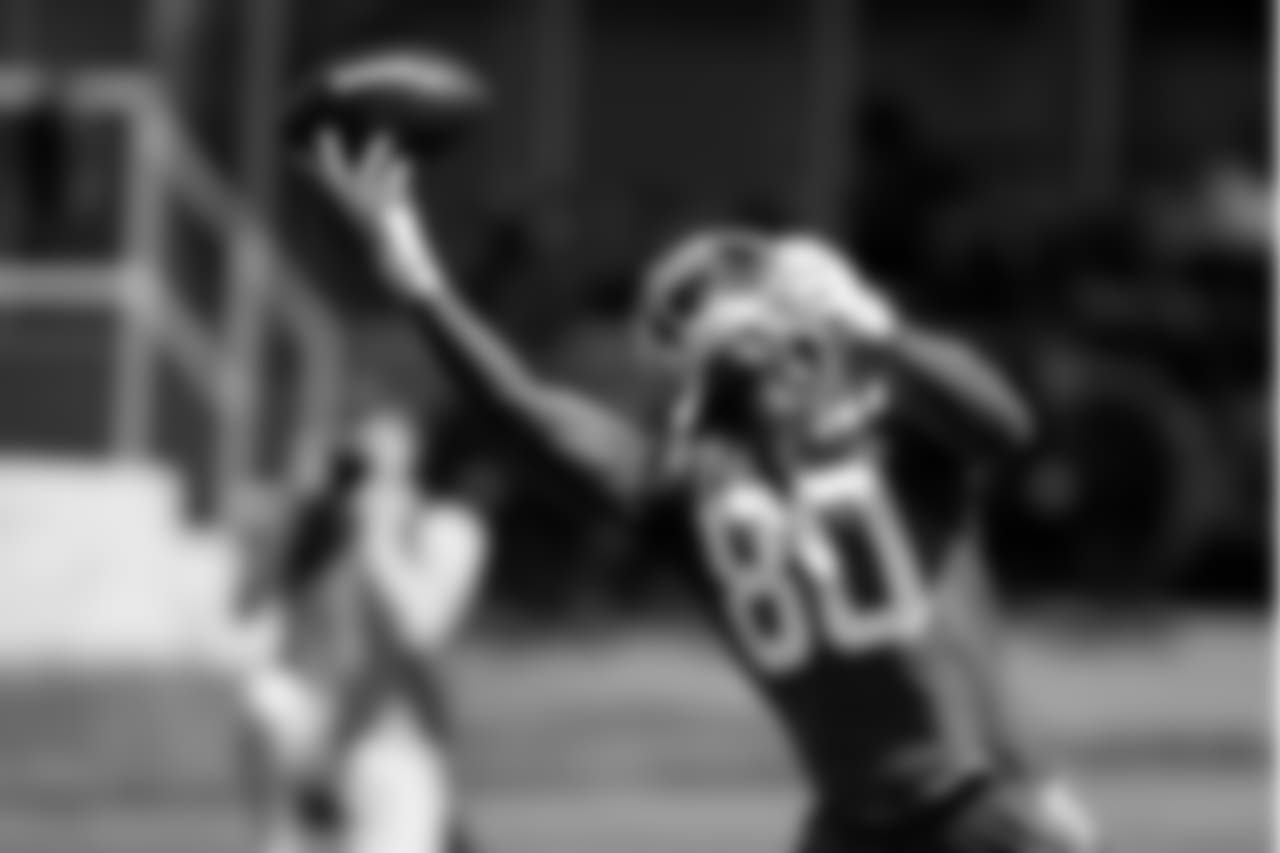 New York Giants wide receiver Jawill Davis (80) during the team's NFL football organized activities, Tuesday, June 12, 2018, in East Rutherford, N.J.. (AP Photo/Adam Hunger)