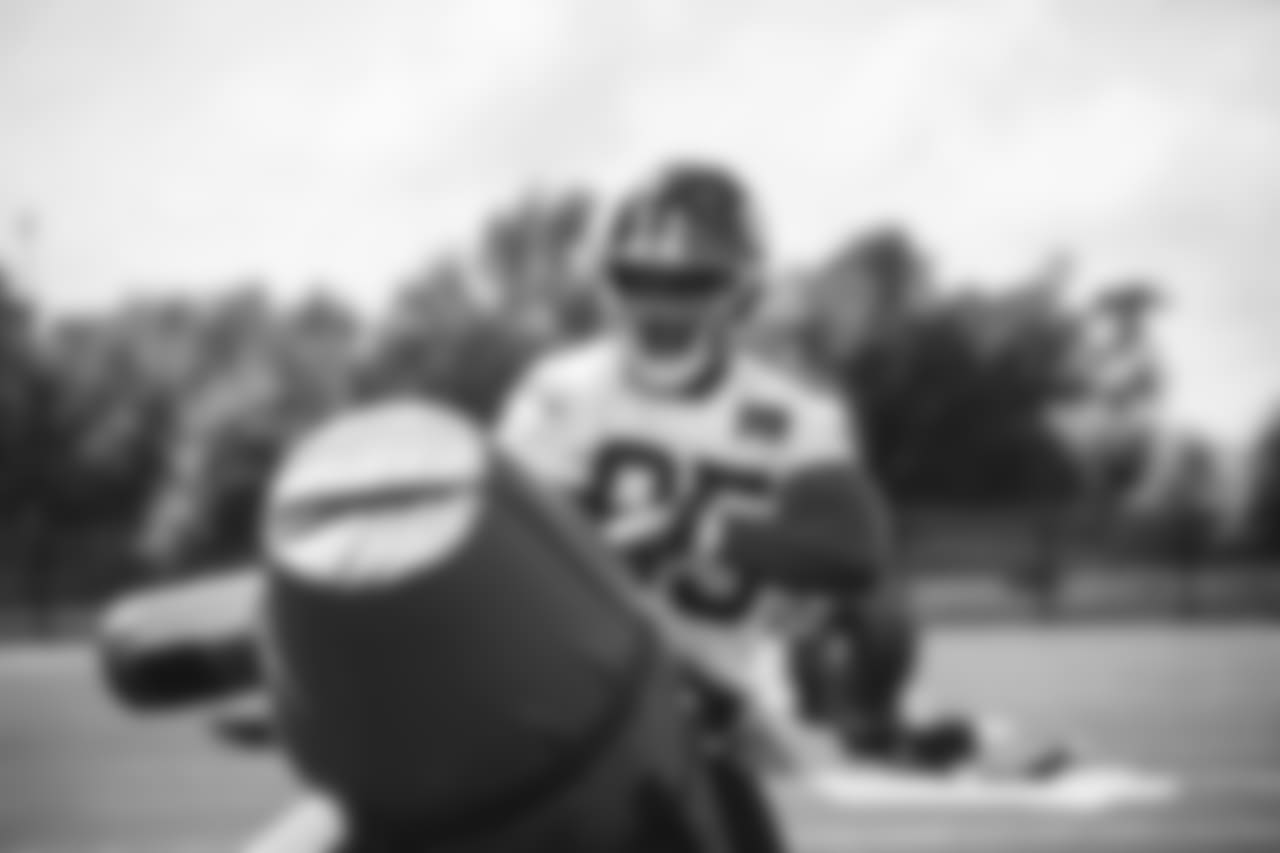 New York Giants Defensive Tackle B.J. Hill (95) during the team's NFL football organized activities, Tuesday, July 24, 2018, in East Rutherford, N.J