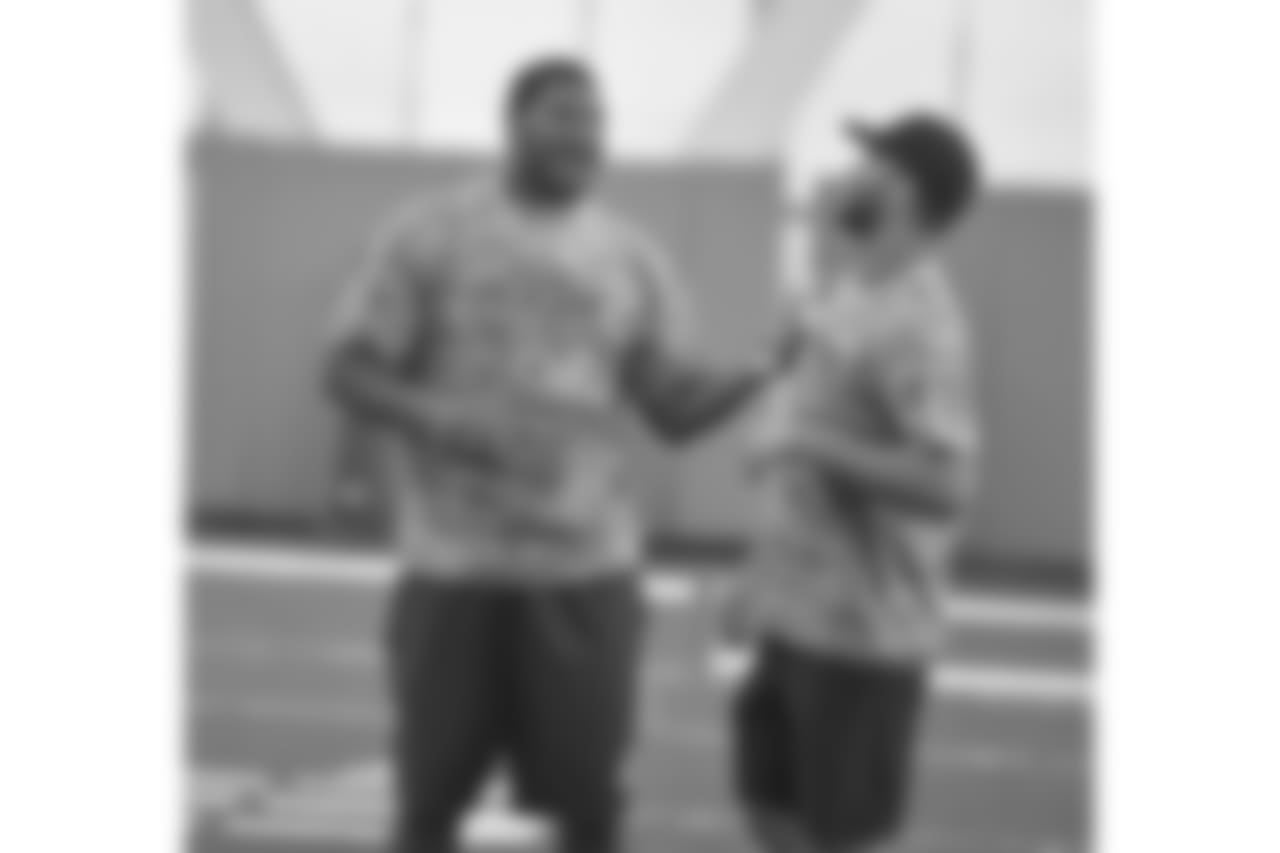 Jacksonville Jaguars defensive tackle Malik Jackson Salute to Service Football Camp for military children Wednesday June 6, 2018 in Jacksonville, Fl. (Rick Wilson/Jacksonville Jaguars)