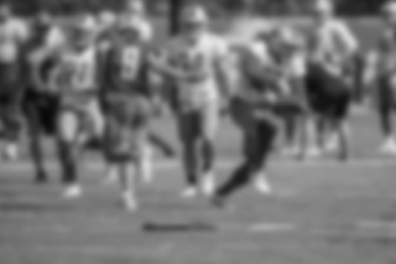 Detroit Lions running back LeGarrette Blount (29) during training camp practice on Monday, Aug. 13, 2018 in Allen Park, Mich. (Detroit Lions via AP)