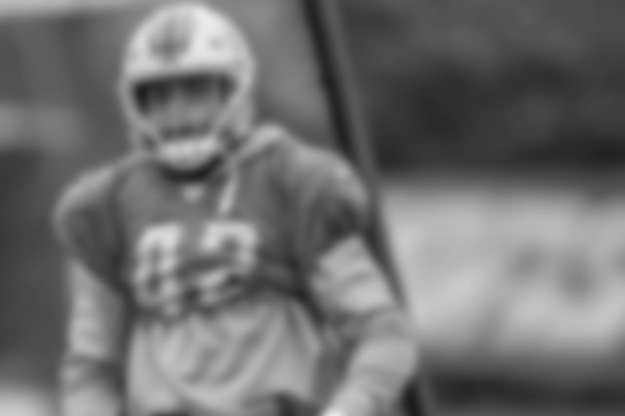 Detroit Lions linebacker Devon Kennard (42) during practice at the Detroit Lions training facility on Wednesday, Nov. 27, 2018 in Allen Park, Mich. (Detroit Lions via AP)
