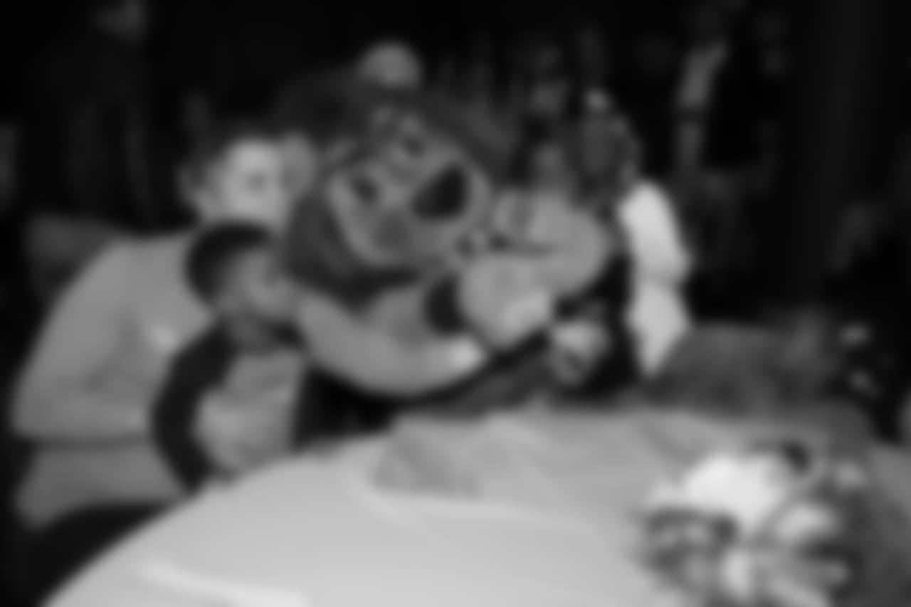 Roary at the annual Thanksgiving Dinner at Ford Field with families from Orchards, Children’s Center and Yatooma as part of the Season of Sharing campaign presented by Meijer.
