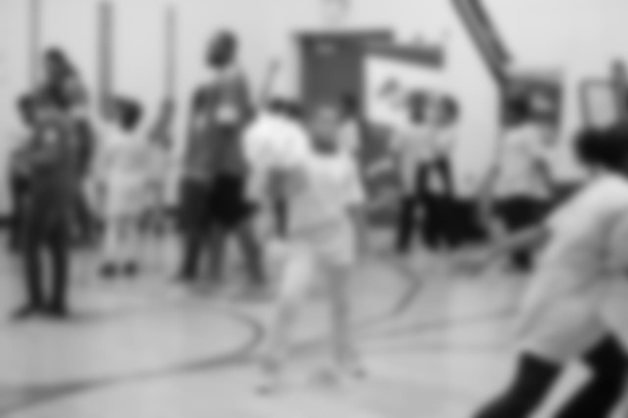 Students at a real players don't bully assembly with Playworks at Hutchinson Elementary School on Tuesday, Oct. 22, 2018 in Detroit.