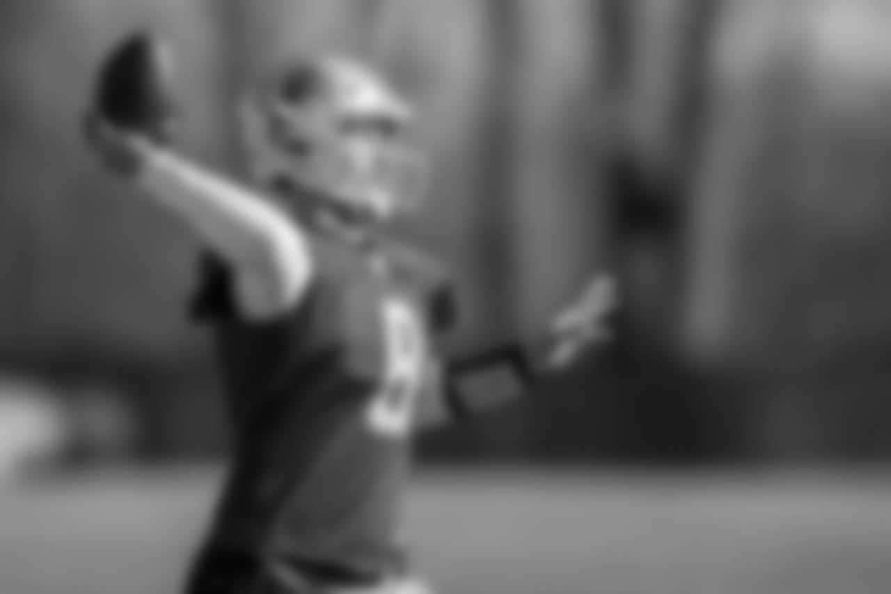 Detroit Lions quarterback Matt Cassel (8) during practice at the Detroit Lions training facility on Wednesday, Dec. 26, 2018 in Allen Park, Mich. (Detroit Lions via AP)