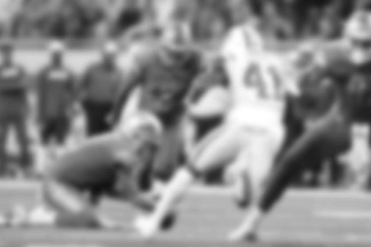 Detroit Lions kicker Matt Prater (5) during a NFL football game against the New York Jets on Monday, Sept. 10, 2018 in Detroit. (Detroit Lions via AP).
