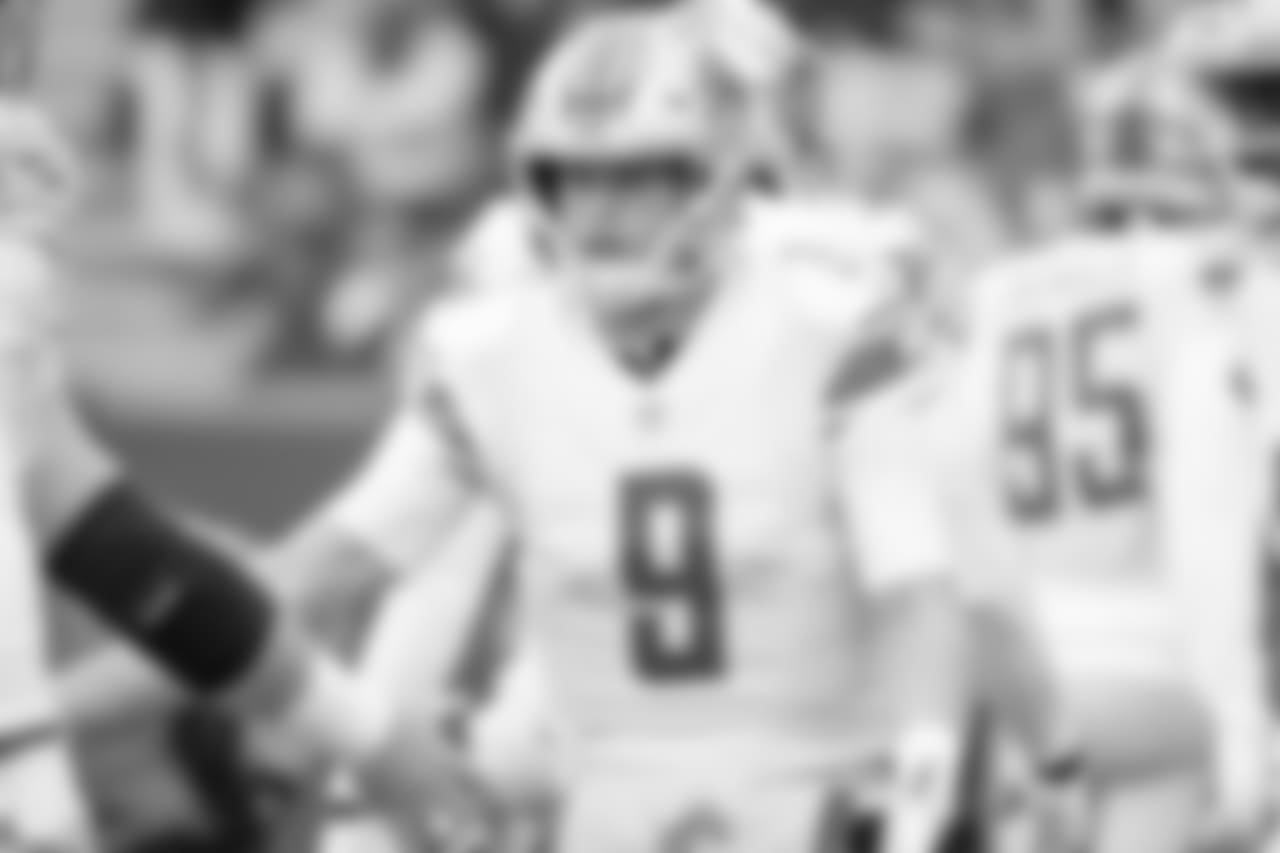 Detroit Lions quarterback Matthew Stafford (9) before a NFL football game against the Green Bay Packers on Sunday, Dec. 30, 2018 in Green Bay, Wisc. (Detroit Lions via AP).