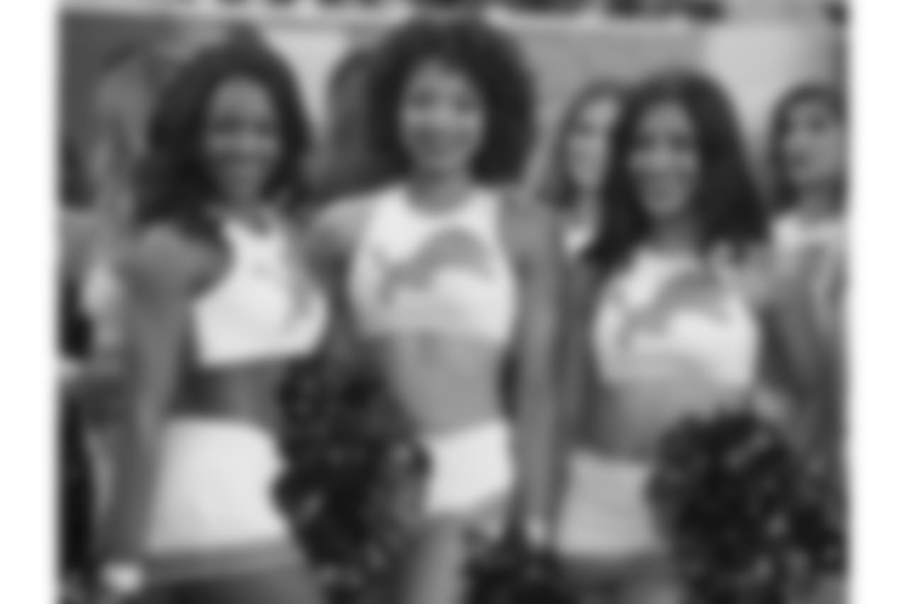 Detroit Lions Cheerleaders during a NFL football game between the Detroit Lions and the Los Angeles Rams on Sunday, Dec. 2, 2018 in Detroit. (Detroit Lions via AP).