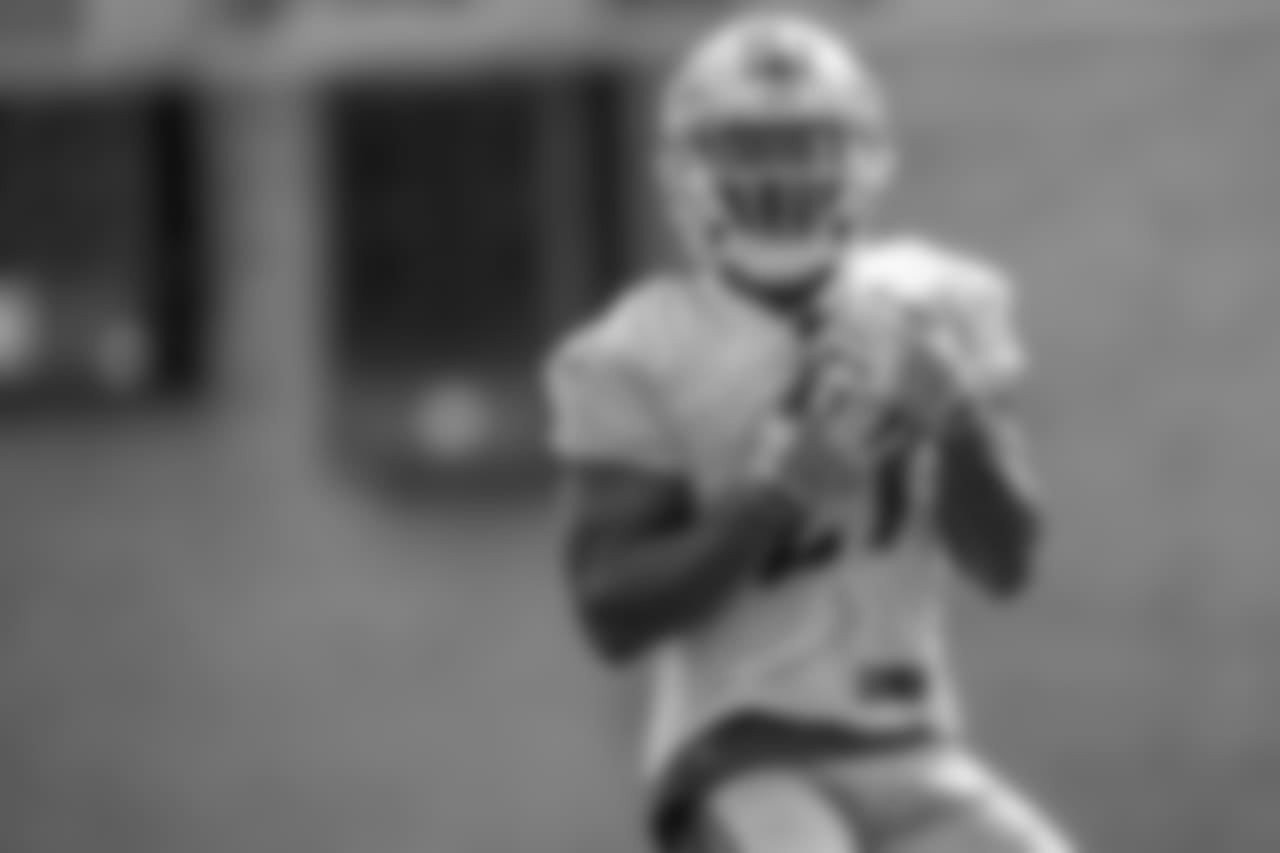 Detroit Lions running back Ameer Abdullah (21) returns a kickoff during training camp practice on Monday, Aug. 13, 2018 in Allen Park, Mich. (Detroit Lions via AP)