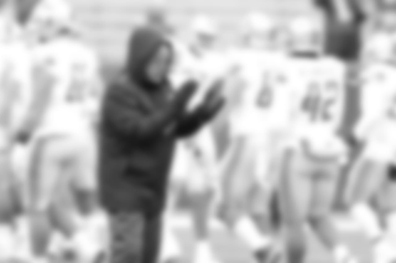 Detroit Lions defensive coordinator Paul Pasqualoni before a NFL football game against the Green Bay Packers on Sunday, Dec. 30, 2018 in Green Bay, Wisc. (Detroit Lions via AP).
