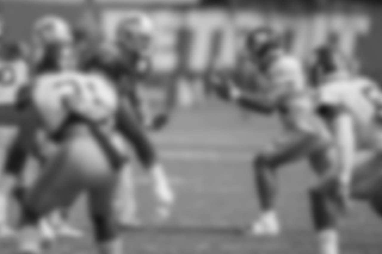 Detroit Lions tackle Taylor Decker (68) during training camp practice on Wednesday, Aug. 15, 2018 in Allen Park, Mich. (Detroit Lions via AP)