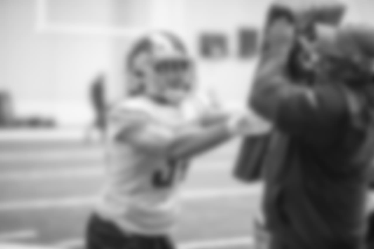 Detroit Lions running back Zach Zenner (34) during practice at the Detroit Lions training facility on Thursday, Dec. 20, 2018 in Allen Park, Mich. (Detroit Lions via AP)
