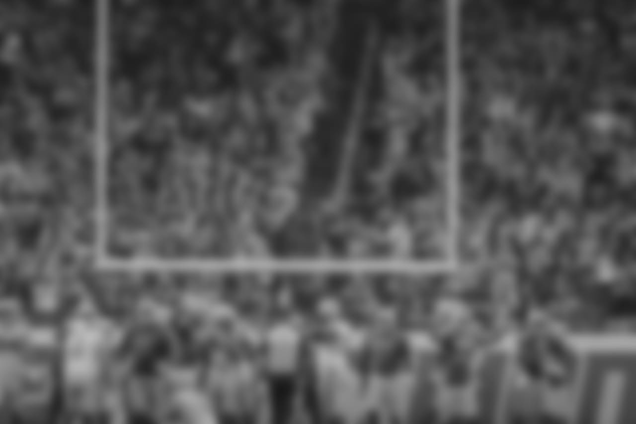 Detroit Lions fans react to a missed field goal during a NFL football game against the Green Bay Packers on Sunday, Oct. 7, 2018 in Detroit.