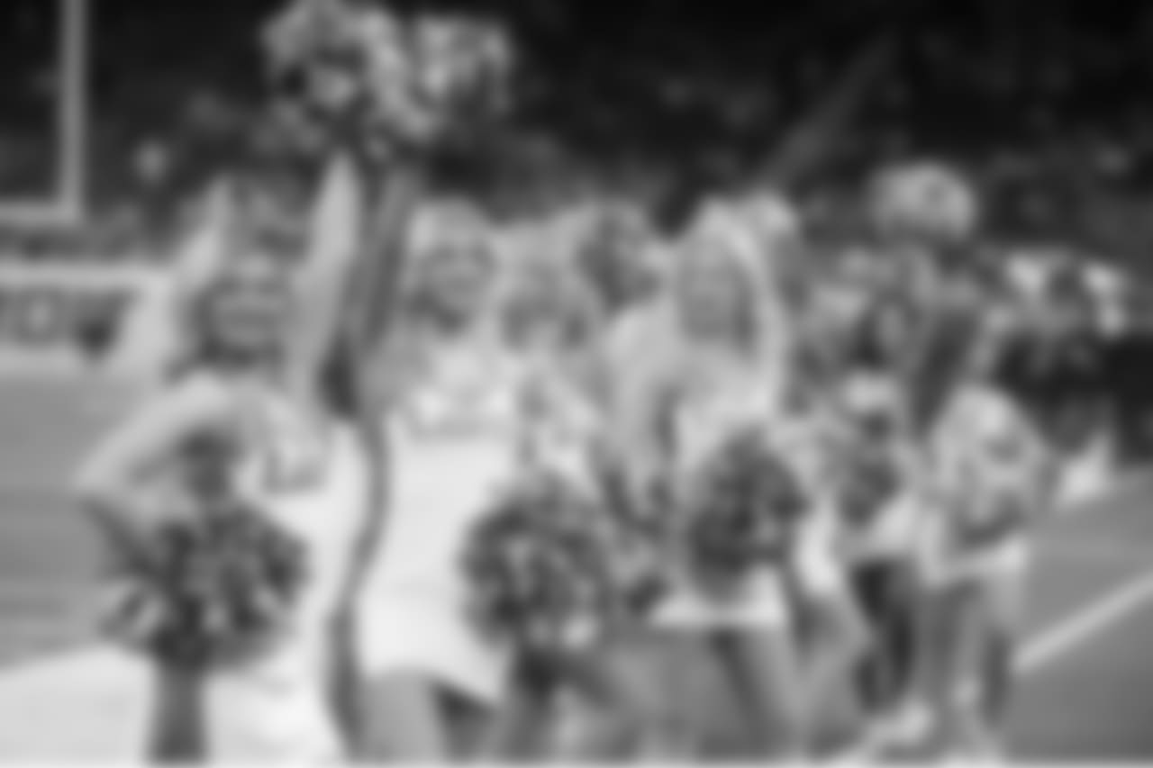 Detroit Lions cheerleaders during a NFL football game against the Carolina Panthers on Sunday, Nov. 18, 2018 in Detroit. (Detroit Lions via AP).