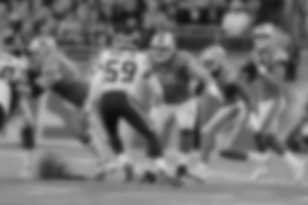 Detroit Lions center/guard Graham Glasgow (60) during a NFL football game against the Seattle Seahawks on Sunday, Oct. 28, 2018 in Detroit. (Detroit Lions via AP).