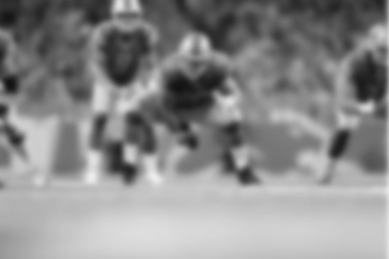 Detroit Lions center/guard Graham Glasgow (60) during a NFL football game against the New England Patriots on Sunday, Sept. 23, 2018 in Detroit. (Detroit Lions via AP).