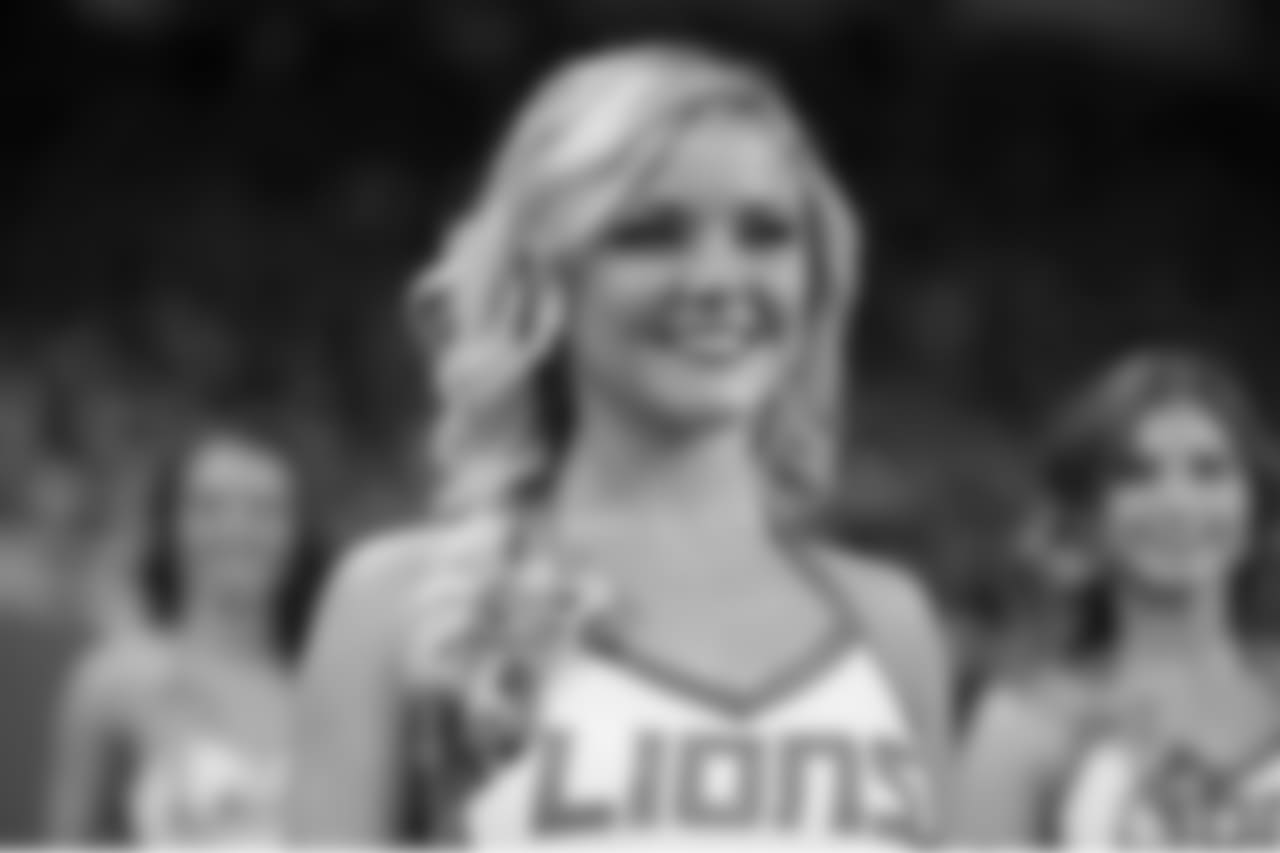 Detroit Lions cheerleaders during a NFL football game against the Carolina Panthers on Sunday, Nov. 18, 2018 in Detroit. (Detroit Lions via AP).