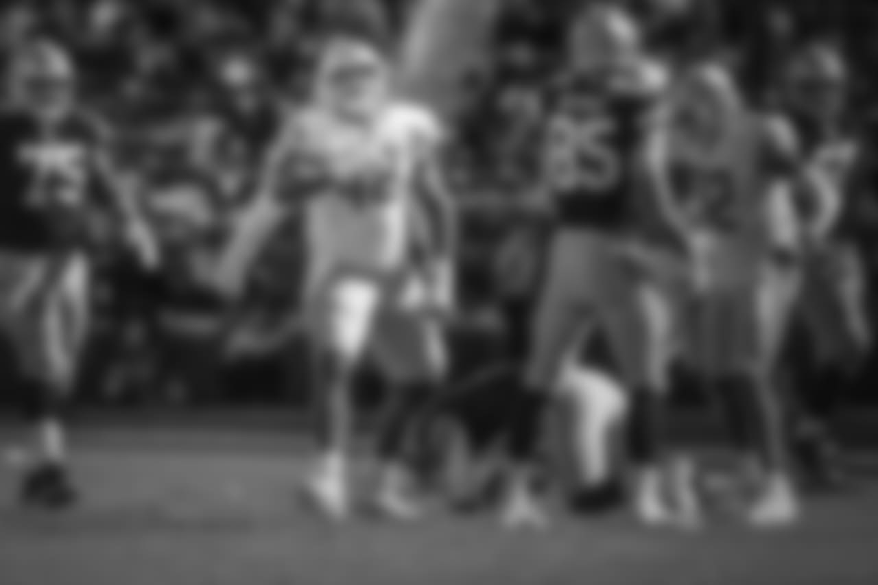 Detroit Lions linebacker Devon Kennard (42) celebrates a sack during a NFL football game against the San Francisco 49ers on Sunday, Sept. 16, 2018 in Santa Clara, Calif. (Detroit Lions via AP).