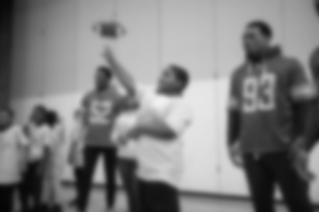 Students at a real players don't bully assembly with Playworks at Hutchinson Elementary School on Tuesday, Oct. 22, 2018 in Detroit.