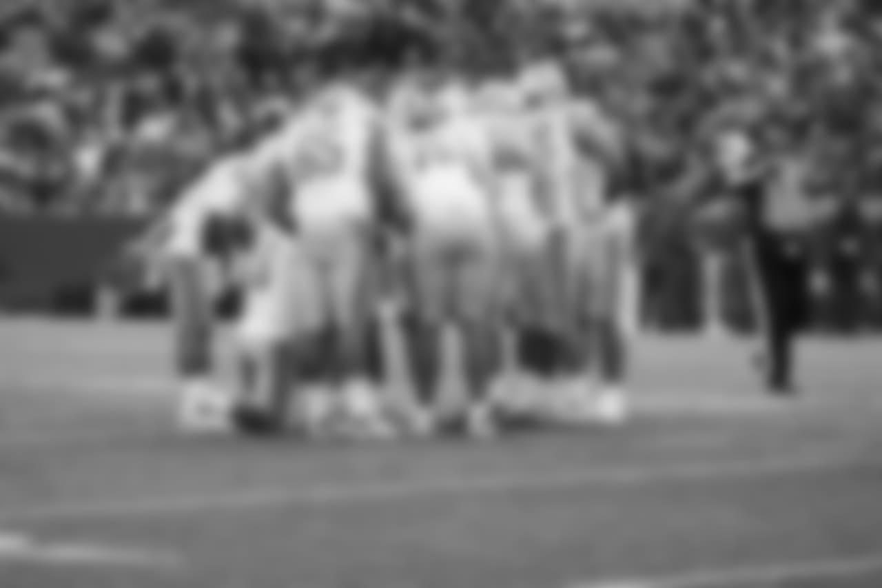 Detroit Lions offensive huddle during a NFL football game against the Buffalo Bills on Sunday, Dec. 16, 2018 in Orchard Park, N.Y. (Detroit Lions via AP).