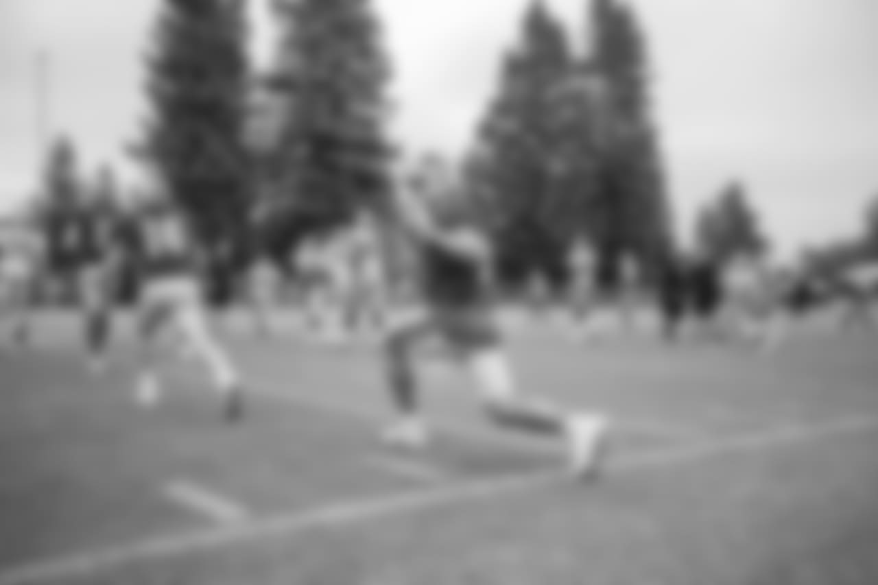 Detroit Lions quarterback Matthew Stafford (9) stretches before training camp practice on Wednesday, Aug. 8, 2018 in Napa, Calif. (Detroit Lions via AP)