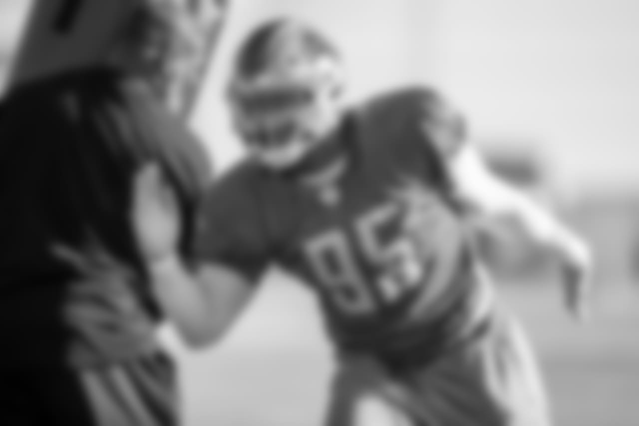 Detroit Lions defensive end Romeo Okwara (95) during practice at the Detroit Lions training facility on Wednesday, Dec. 19, 2018 in Allen Park, Mich. (Detroit Lions via AP)