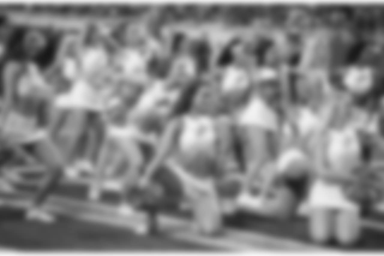Detroit Lions cheerleaders during a NFL football game against the Green Bay Packers on Sunday, Oct. 7, 2018 in Detroit.