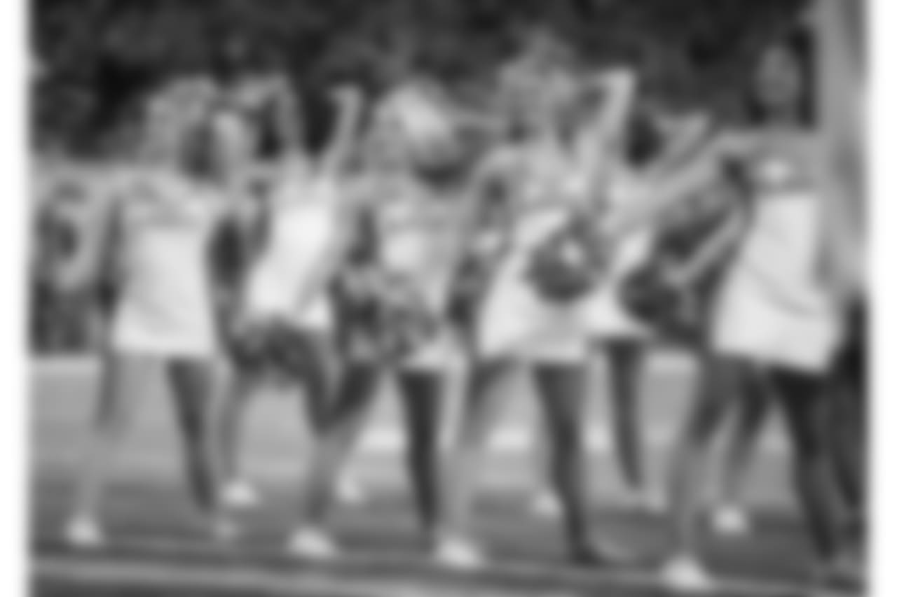 Detroit Lions cheerleaders during a NFL football game against the Carolina Panthers on Sunday, Nov. 18, 2018 in Detroit. (Detroit Lions via AP).