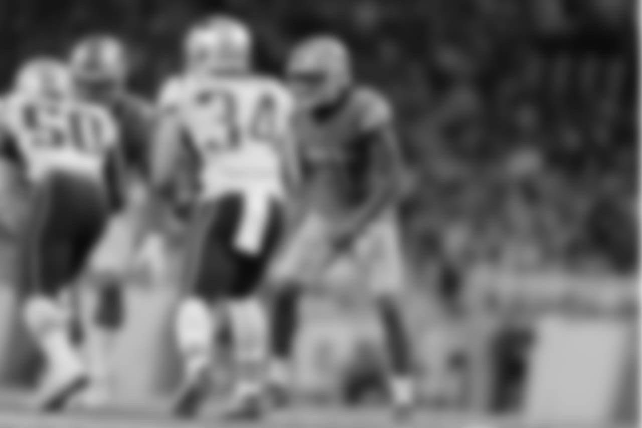 Detroit Lions cornerback Teez Tabor (31) during a NFL football game against the New England Patriots on Sunday, Sept. 23, 2018 in Detroit. (Detroit Lions via AP).