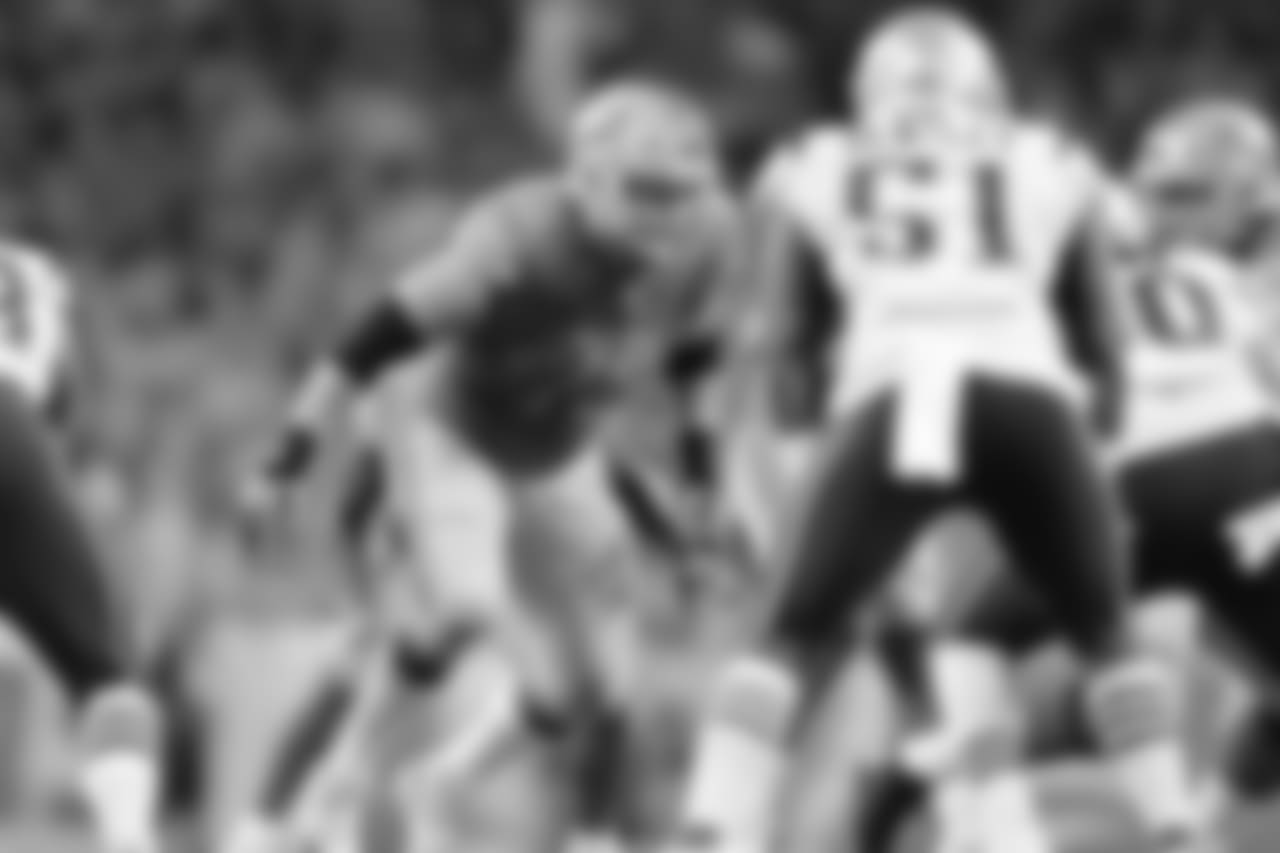 Detroit Lions guard T.J. Lang (76) during a NFL football game against the New England Patriots on Sunday, Sept. 23, 2018 in Detroit. (Detroit Lions via AP).