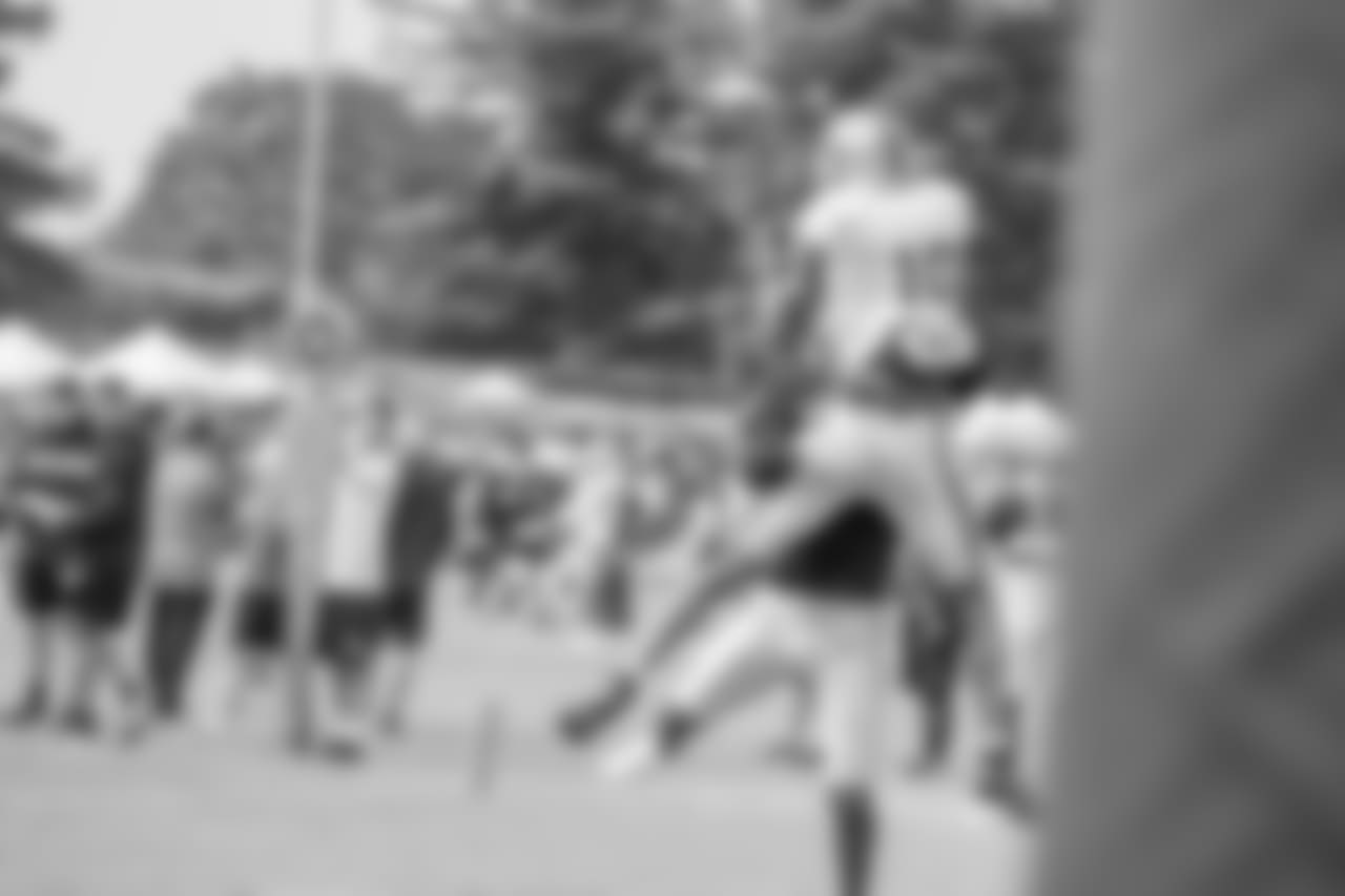 Detroit Lions wide receiver Kenny Golladay (19) catches a touchdown pass during training camp practice on Wednesday, Aug. 8, 2018 in Napa, Calif. (Detroit Lions via AP)