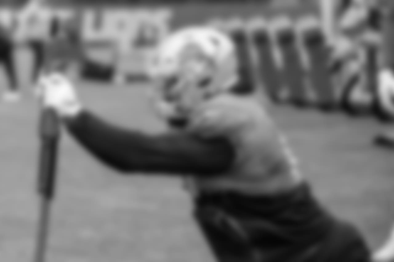 Detroit Lions defensive tackle A'Shawn Robinson (91) during practice at the Detroit Lions training facility on Wednesday, Nov. 7, 2018 in Allen Park, Mich. (Detroit Lions via AP)
