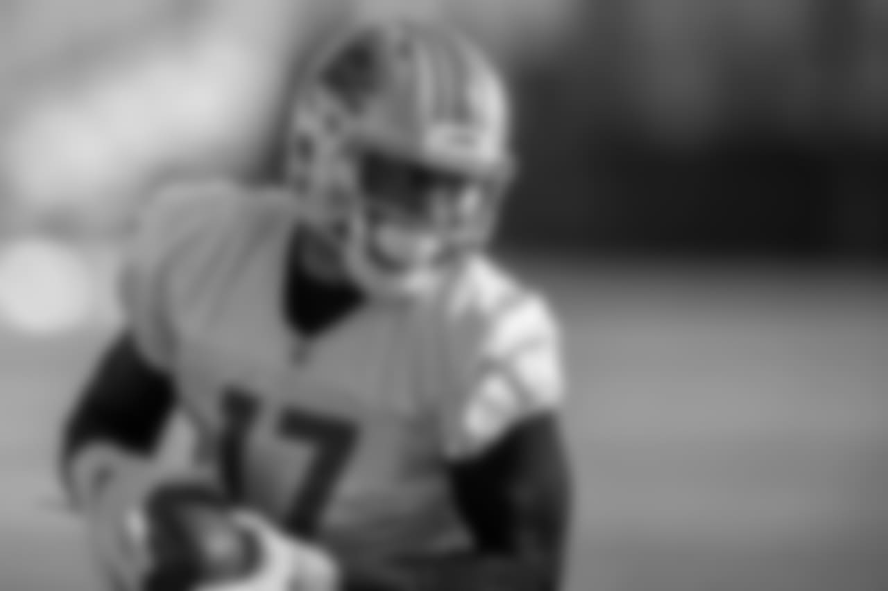 Detroit Lions wide receiver Andy Jones (17) during practice at the Detroit Lions training facility on Wednesday, Dec. 26, 2018 in Allen Park, Mich. (Detroit Lions via AP)