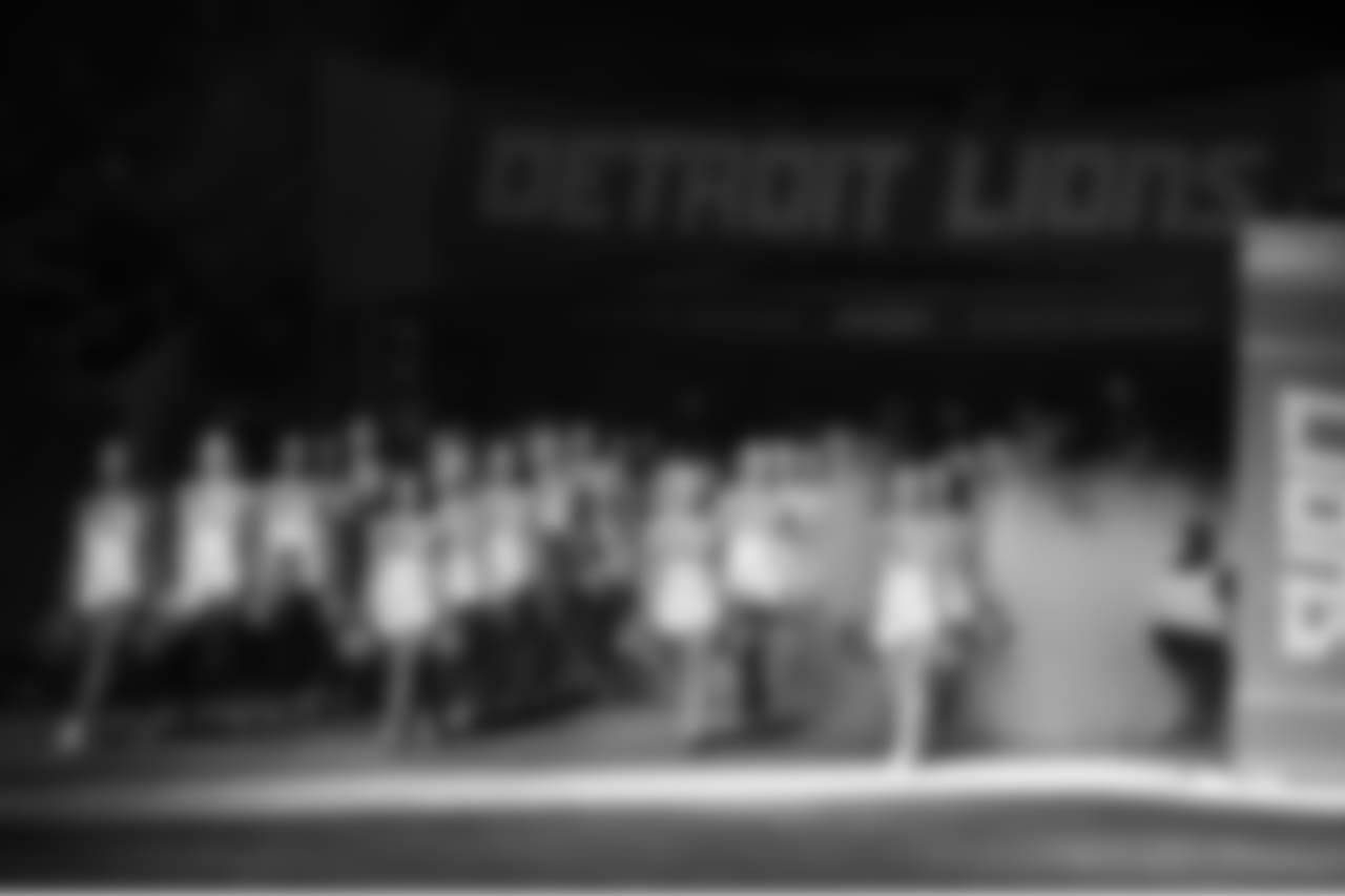 Detroit Lions cheerleaders during a NFL football game against the Carolina Panthers on Sunday, Nov. 18, 2018 in Detroit. (Detroit Lions via AP).
