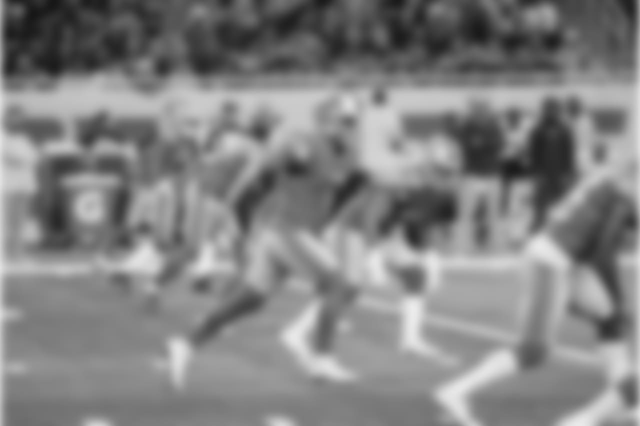 Detroit Lions punter Sam Martin (6) kicks off during a NFL football game against the Seattle Seahawks on Sunday, Oct. 28, 2018 in Detroit. (Detroit Lions via AP).