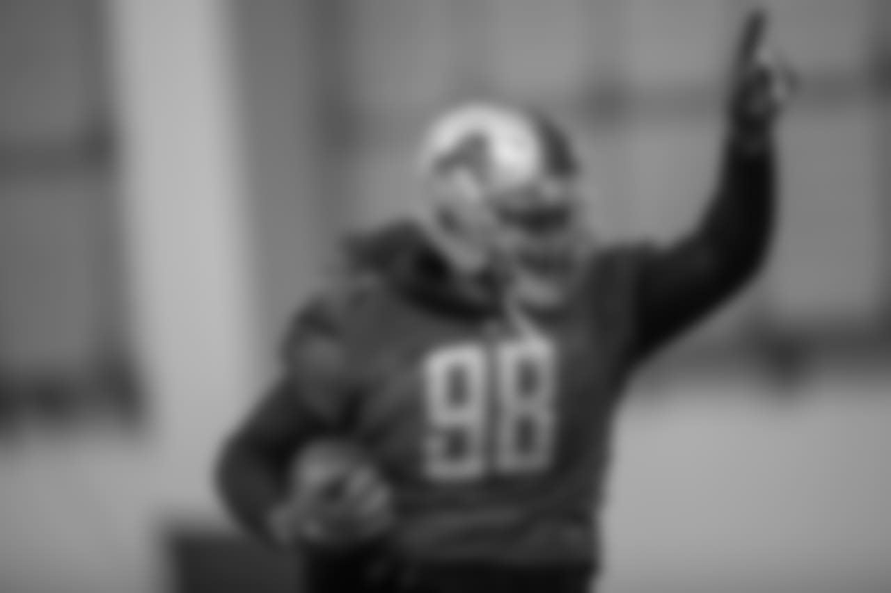 Detroit Lions defensive tackle Damon Harrison (98) during practice at the Detroit Lions training facility on Friday, Nov. 30, 2018 in Allen Park, Mich. (Detroit Lions via AP)