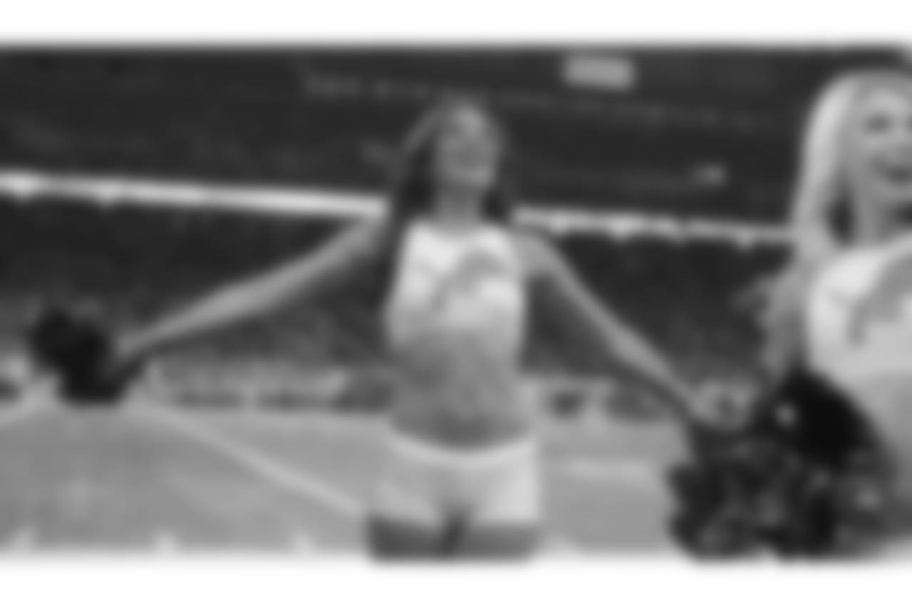 Detroit Lions Cheerleaders during a NFL football game between the Detroit Lions and the Los Angeles Rams on Sunday, Dec. 2, 2018 in Detroit. (Detroit Lions via AP).