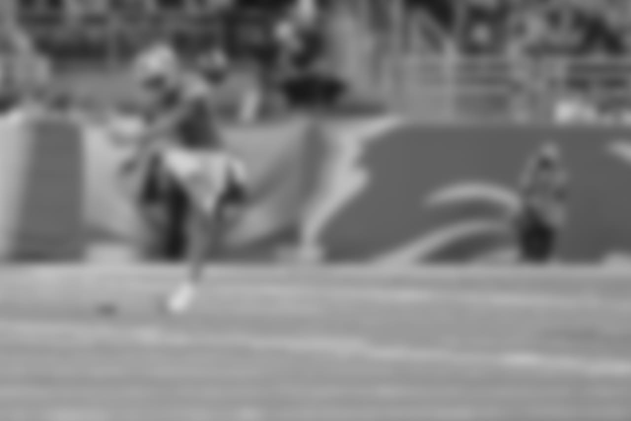 Detroit Lions punter Sam Martin (6) kicks off during a NFL football game against the New England Patriots on Sunday, Sept. 23, 2018 in Detroit. (Detroit Lions via AP).
