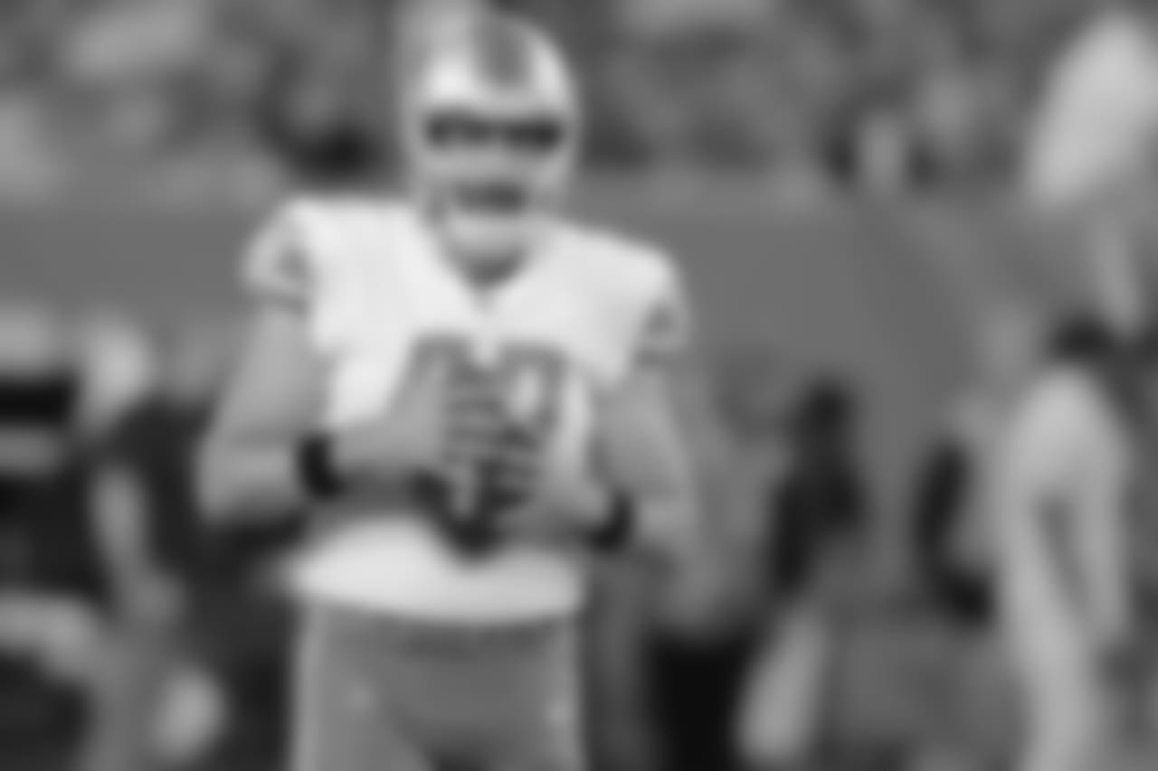 Detroit Lions long snapper Don Muhlbach (48) during pregame warmups before a NFL football game against the New York Giants on Monday Sept. 18, 2017 in East Rutherford, N.J. (Detroit Lions via AP).