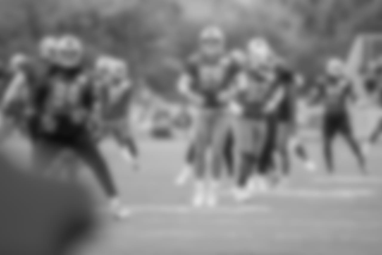 Detroit Lions defensive end Anthony Zettel (69) warms up before training camp practice on Monday, Aug. 6, 2018 in Allen Park, Mich. (Detroit Lions via AP)