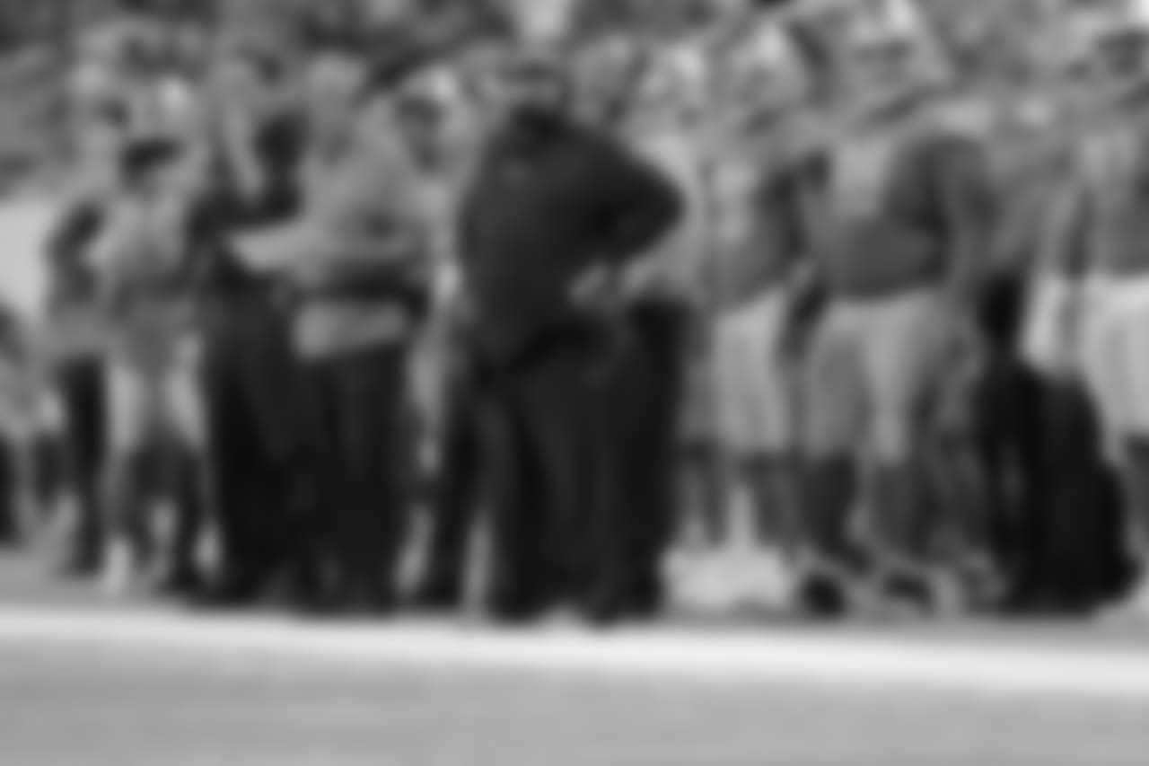 Detroit Lions head coach Matt Patricia on the sideline during a NFL football game against the Seattle Seahawks on Sunday, Oct. 28, 2018 in Detroit. (Detroit Lions via AP).