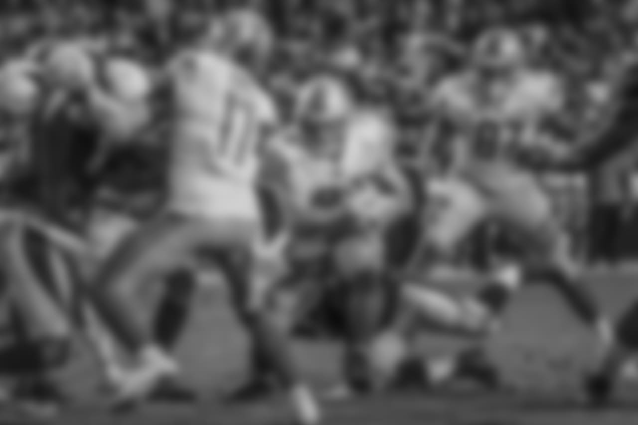 Detroit Lions running back Zach Zenner (34) runs for a touchdown during a NFL football game against the Arizona Cardinals on Sunday, Dec. 9, 2018 in Glendale, Ariz.